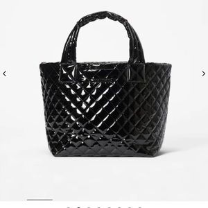 MZ WALLACE Black Lacquer Small Metro Tote